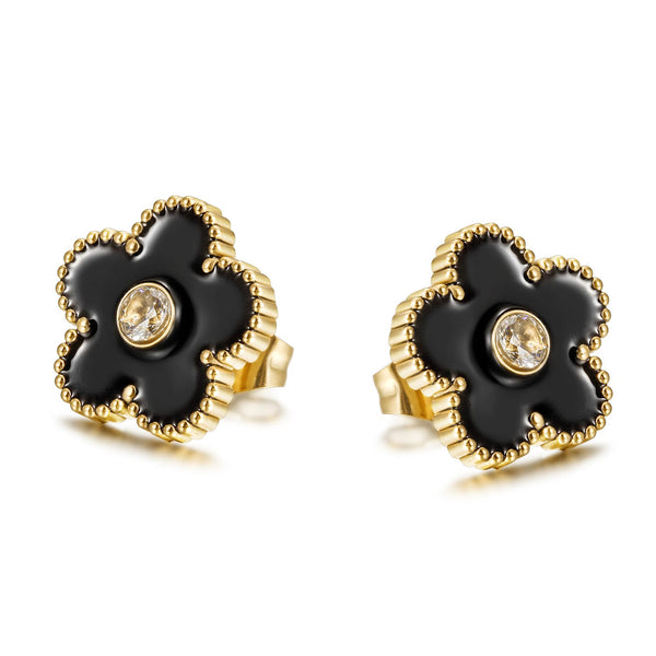 Daisy Earrings- Black