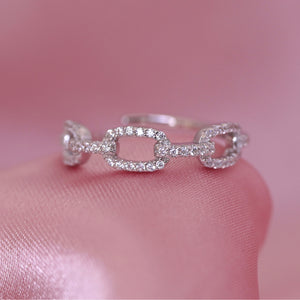 Diamond Link Ring - Silver