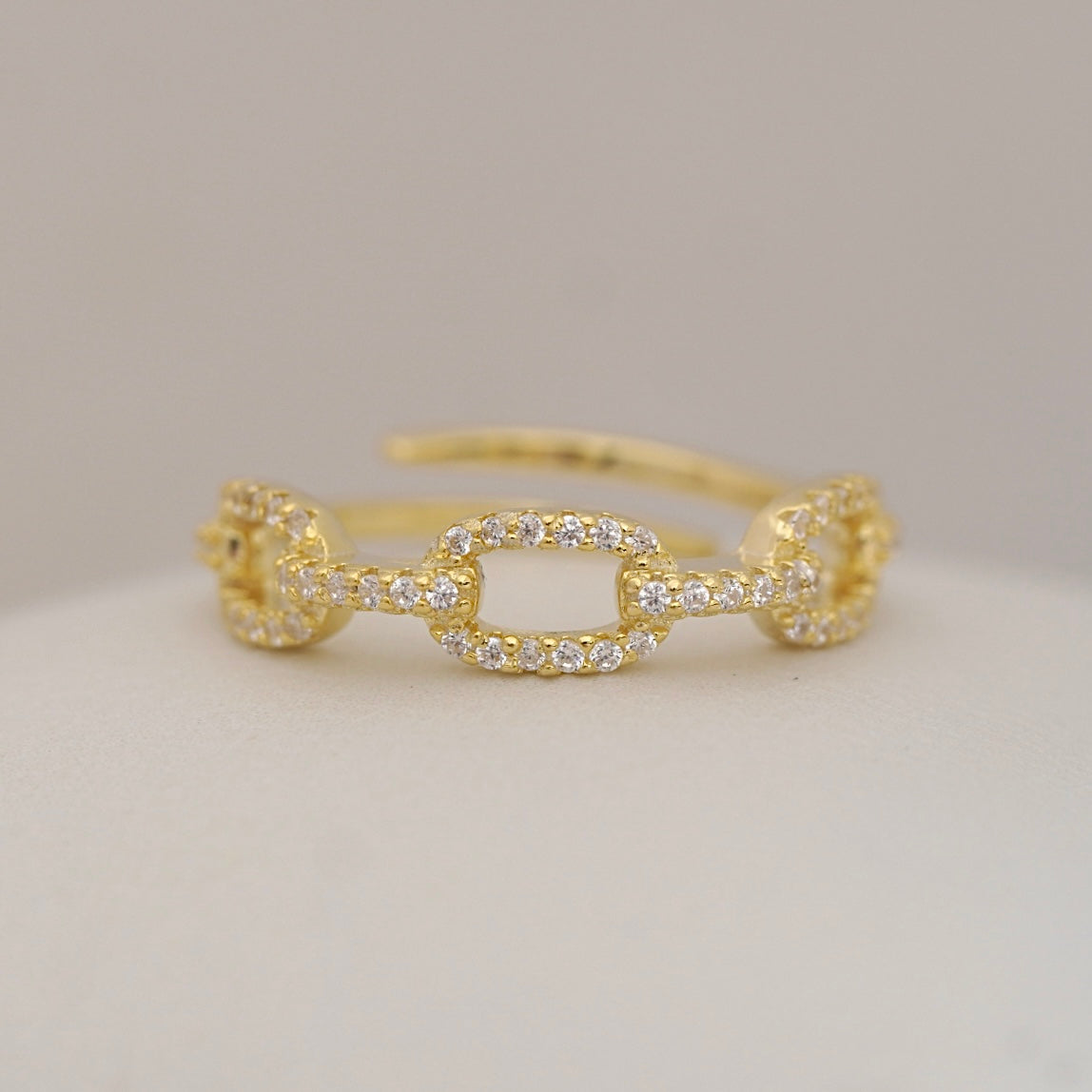 Diamond Link Ring - Gold