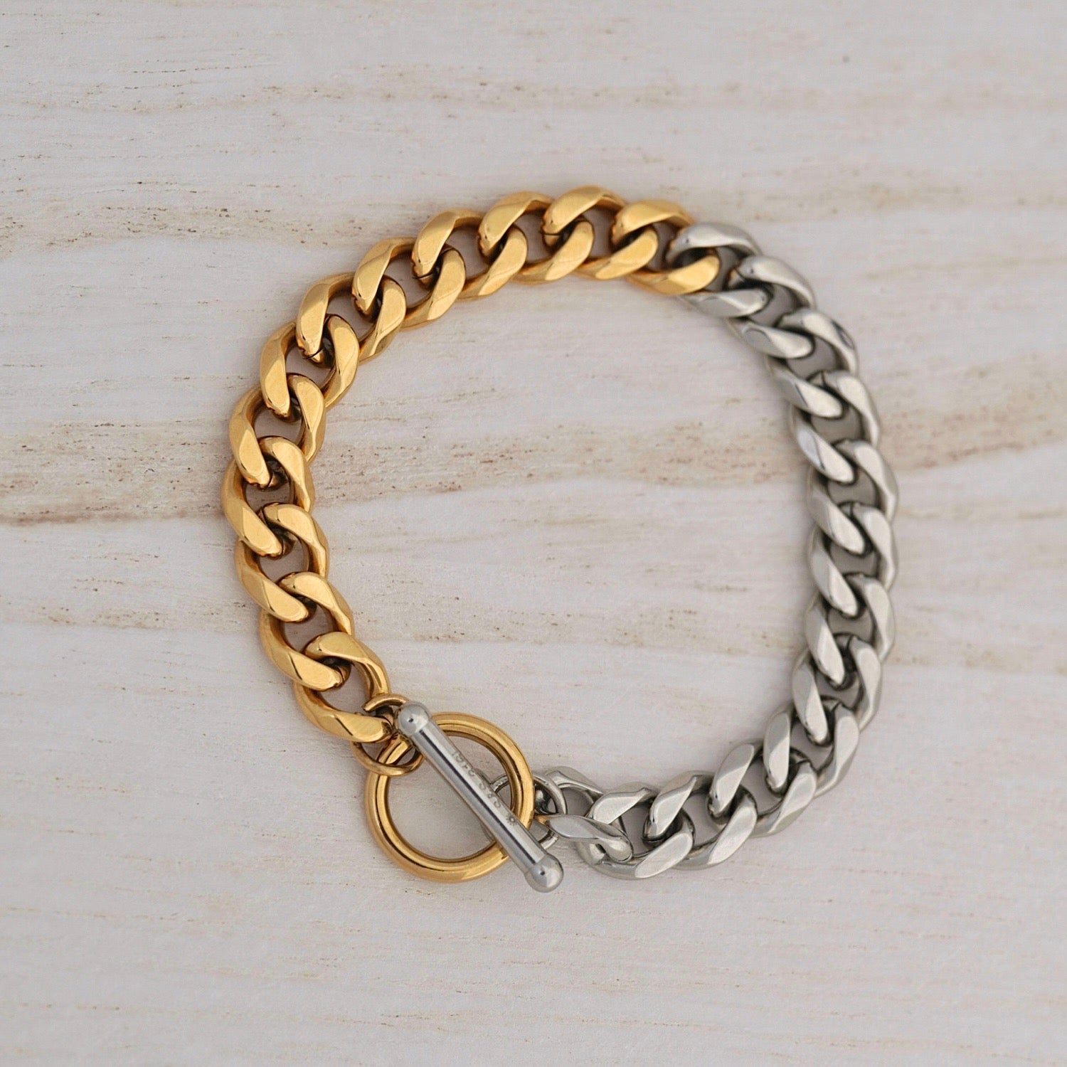 Two-Tone Cuban Bracelet